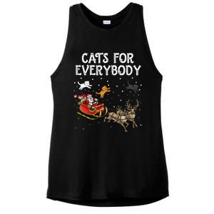 Cats For Everybody Christmas Cat Funny Xmas Santa Gift Ladies PosiCharge Tri-Blend Wicking Tank