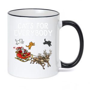 Cats For Everybody Christmas Cat Funny Xmas Santa Gift 11oz Black Color Changing Mug