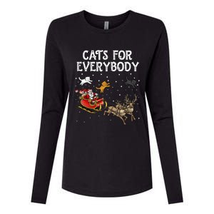 Cats For Everybody Christmas Cat Funny Xmas Santa Gift Womens Cotton Relaxed Long Sleeve T-Shirt