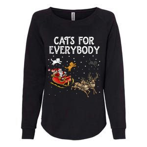 Cats For Everybody Christmas Cat Funny Xmas Santa Gift Womens California Wash Sweatshirt