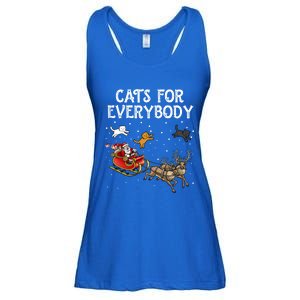 Cats For Everybody Christmas Cat Funny Xmas Santa Gift Ladies Essential Flowy Tank