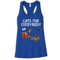 Cats For Everybody Christmas Cat Funny Xmas Santa Gift Women's Racerback Tank