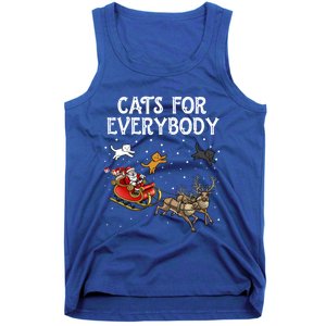 Cats For Everybody Christmas Cat Funny Xmas Santa Gift Tank Top