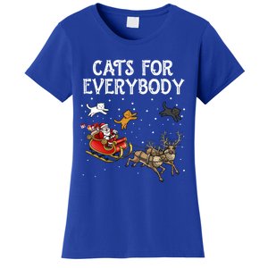 Cats For Everybody Christmas Cat Funny Xmas Santa Gift Women's T-Shirt