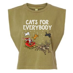 Cats For Everybody Christmas Cat Funny Xmas Santa Gift Garment-Dyed Women's Muscle Tee