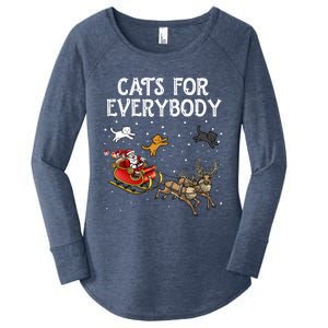 Cats For Everybody Christmas Cat Funny Xmas Santa Gift Women's Perfect Tri Tunic Long Sleeve Shirt