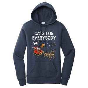 Cats For Everybody Christmas Cat Funny Xmas Santa Gift Women's Pullover Hoodie