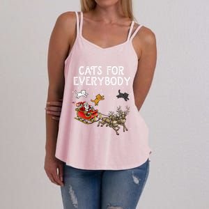 Cats For Everybody Christmas Cat Funny Xmas Santa Gift Women's Strappy Tank