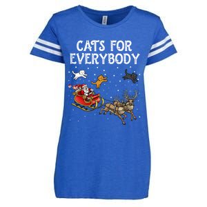 Cats For Everybody Christmas Cat Funny Xmas Santa Gift Enza Ladies Jersey Football T-Shirt