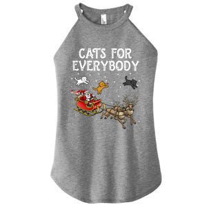 Cats For Everybody Christmas Cat Funny Xmas Santa Gift Women's Perfect Tri Rocker Tank