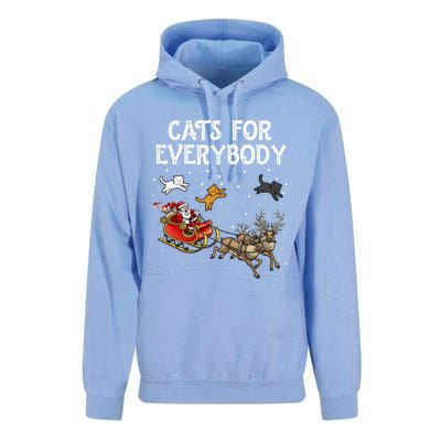 Cats For Everybody Christmas Cat Funny Xmas Santa Gift Unisex Surf Hoodie