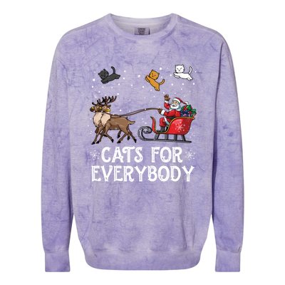 Cats For Everybody Christmas Cat Funny Xmas Santa Gift Colorblast Crewneck Sweatshirt