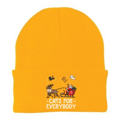 Cats For Everybody Christmas Cat Funny Xmas Santa Gift Knit Cap Winter Beanie