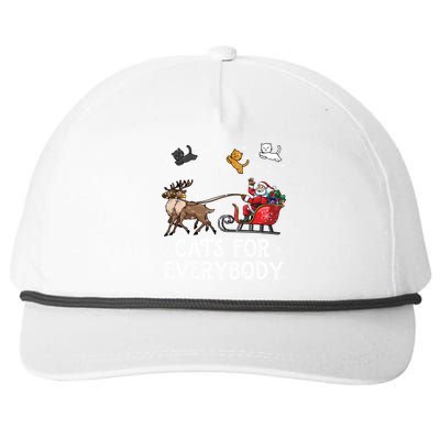 Cats For Everybody Christmas Cat Funny Xmas Santa Gift Snapback Five-Panel Rope Hat