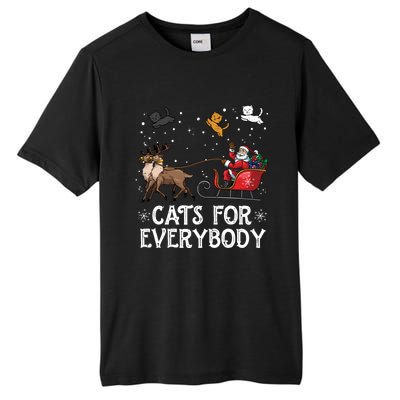 Cats For Everybody Christmas Cat Funny Xmas Santa Gift Tall Fusion ChromaSoft Performance T-Shirt