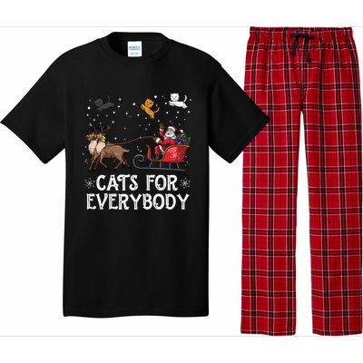 Cats For Everybody Christmas Cat Funny Xmas Santa Gift Pajama Set