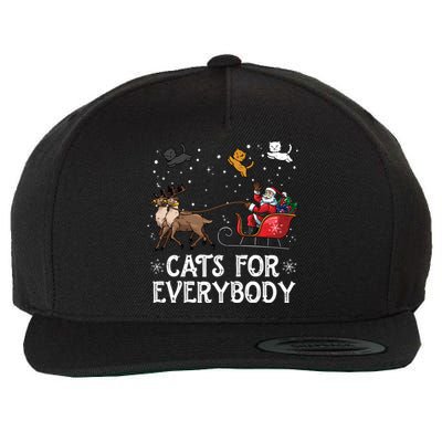 Cats For Everybody Christmas Cat Funny Xmas Santa Gift Wool Snapback Cap