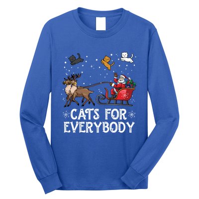 Cats For Everybody Christmas Cat Funny Xmas Santa Gift Long Sleeve Shirt