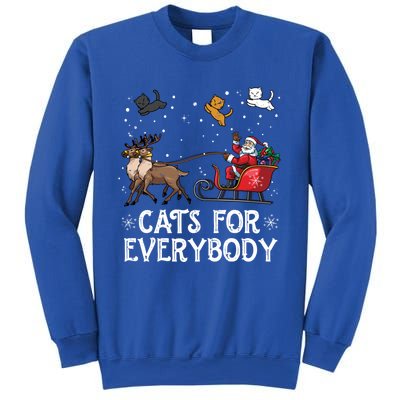 Cats For Everybody Christmas Cat Funny Xmas Santa Gift Sweatshirt