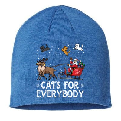 Cats For Everybody Christmas Cat Funny Xmas Santa Gift Sustainable Beanie