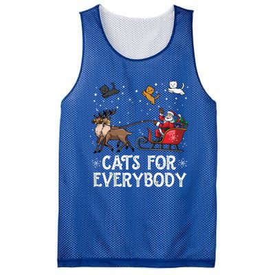 Cats For Everybody Christmas Cat Funny Xmas Santa Gift Mesh Reversible Basketball Jersey Tank