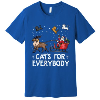 Cats For Everybody Christmas Cat Funny Xmas Santa Gift Premium T-Shirt