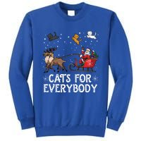 Cats For Everybody Christmas Cat Funny Xmas Santa Gift Tall Sweatshirt