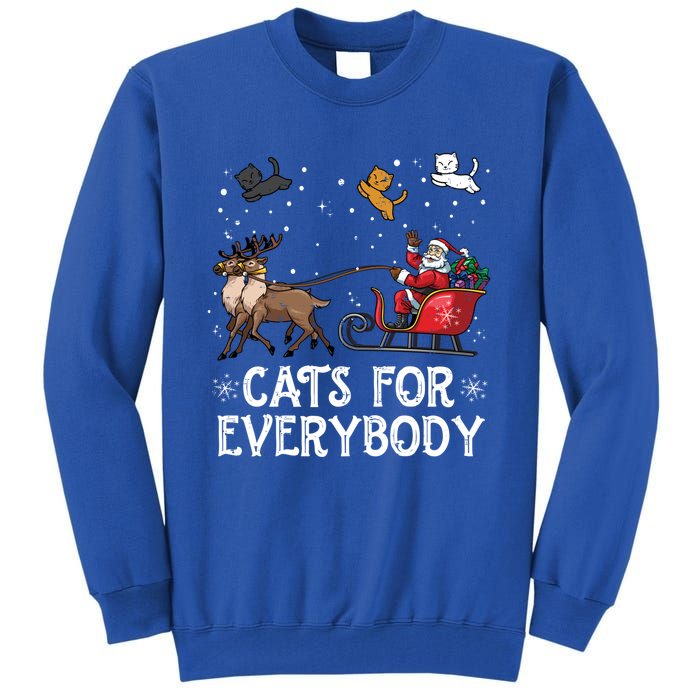 Cats For Everybody Christmas Cat Funny Xmas Santa Gift Tall Sweatshirt