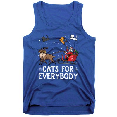 Cats For Everybody Christmas Cat Funny Xmas Santa Gift Tank Top