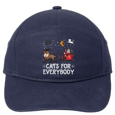 Cats For Everybody Christmas Cat Funny Xmas Santa Gift 7-Panel Snapback Hat