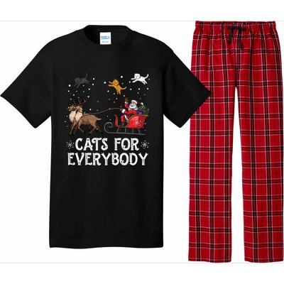 Cats For Everybody Christmas Cat Funny Xmas Santa Meaningful Gift Pajama Set