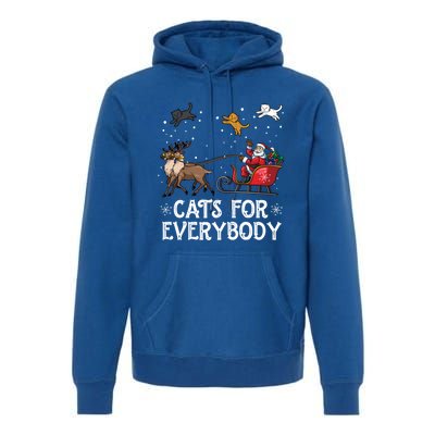 Cats For Everybody Christmas Cat Funny Xmas Santa Meaningful Gift Premium Hoodie