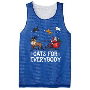 Cats For Everybody Christmas Cat Funny Xmas Santa Meaningful Gift Mesh Reversible Basketball Jersey Tank