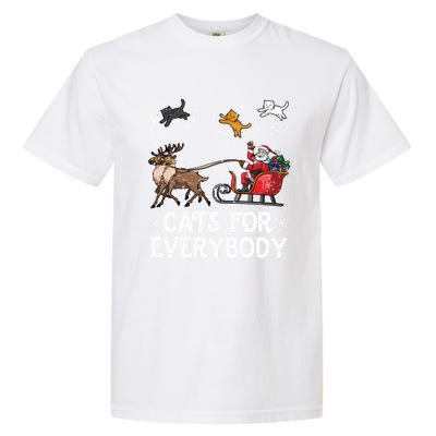 Cats For Everybody Christmas Cat Funny Xmas Santa Meaningful Gift Garment-Dyed Heavyweight T-Shirt