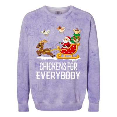 Chickens For Everybody Funny Christmas Chickens Santa  Colorblast Crewneck Sweatshirt