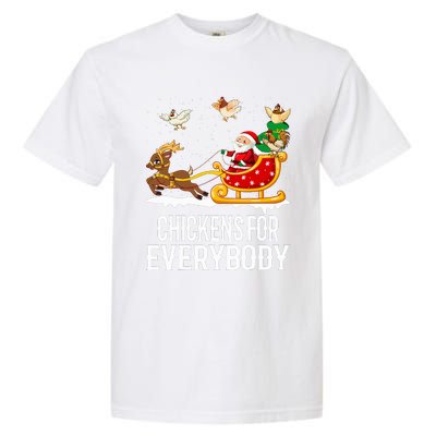 Chickens For Everybody Funny Christmas Chickens Santa  Garment-Dyed Heavyweight T-Shirt