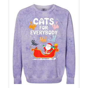 Cats For Everybody Xmas Adult Women Christmas Colorblast Crewneck Sweatshirt