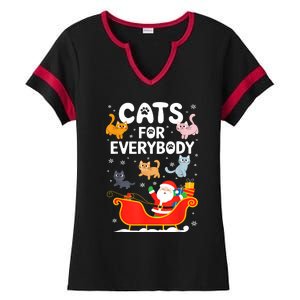 Cats For Everybody Xmas Adult Women Christmas Ladies Halftime Notch Neck Tee