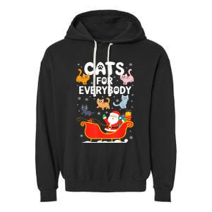 Cats For Everybody Xmas Adult Women Christmas Garment-Dyed Fleece Hoodie