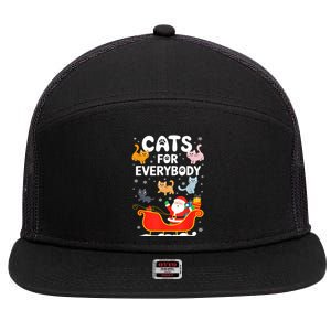 Cats For Everybody Xmas Adult Women Christmas 7 Panel Mesh Trucker Snapback Hat