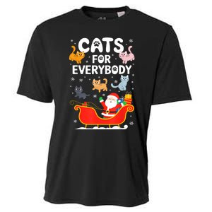 Cats For Everybody Xmas Adult Women Christmas Cooling Performance Crew T-Shirt