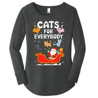 Cats For Everybody Xmas Adult Women Christmas Women's Perfect Tri Tunic Long Sleeve Shirt