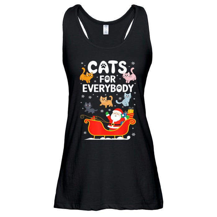 Cats For Everybody Xmas Adult Women Christmas Ladies Essential Flowy Tank