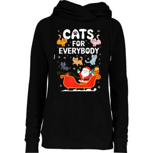 Cats For Everybody Xmas Adult Women Christmas Womens Funnel Neck Pullover Hood