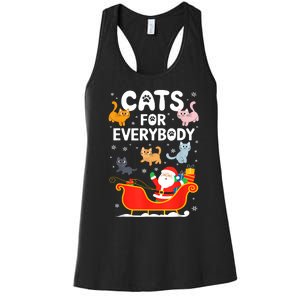 Cats For Everybody Xmas Adult Women Christmas Women's Racerback Tank