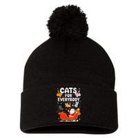 Cats For Everybody Xmas Adult Women Christmas Pom Pom 12in Knit Beanie