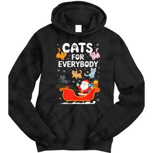 Cats For Everybody Xmas Adult Women Christmas Tie Dye Hoodie