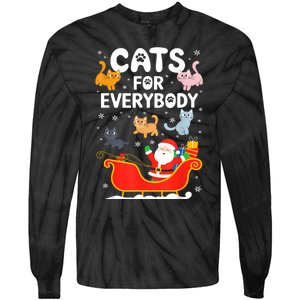 Cats For Everybody Xmas Adult Women Christmas Tie-Dye Long Sleeve Shirt