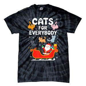 Cats For Everybody Xmas Adult Women Christmas Tie-Dye T-Shirt