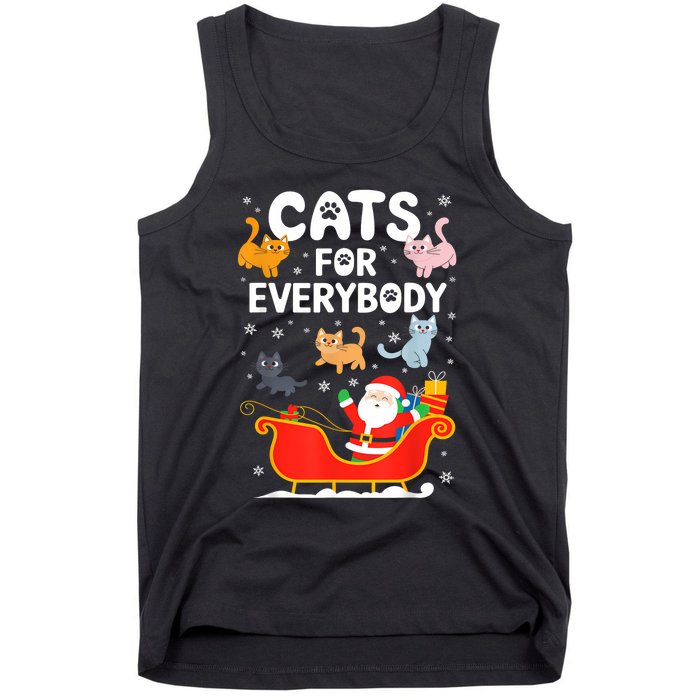 Cats For Everybody Xmas Adult Women Christmas Tank Top